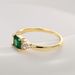French Cross Border Exclusive Personalized Retro Engagement Ring Female Gold Plated Inlaid Square Green Zircon Ring_ipsvogv.com