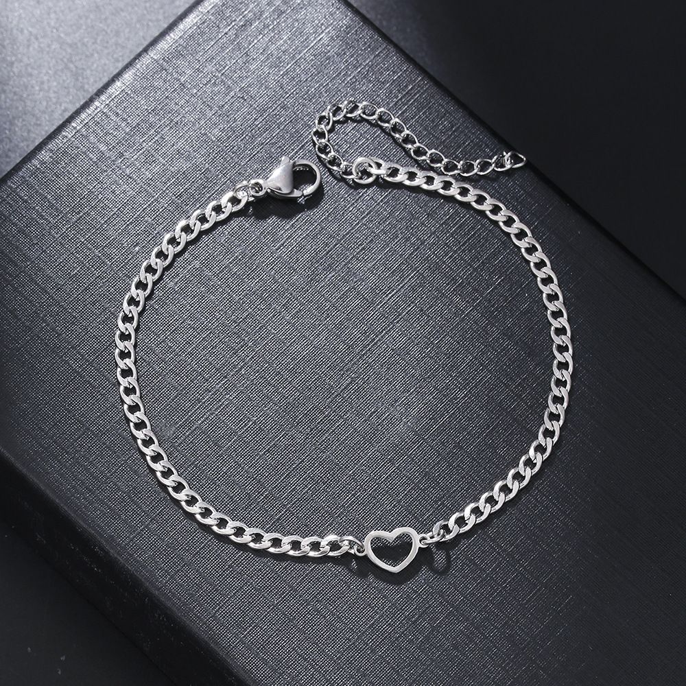Geometric Stainless Steel Triangle NK Chain Bracelet Men's Hip Hop Cross Love Charm Bracelet Women_ipsvogv.com