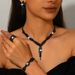 Women’s Jewelry Set Fashion Hot Selling Twisted Tassel Necklace Earrings Bracelet Three Piece Set Fashionable And Luxurious Atmospheric Bright Set_ipsvogv.com