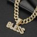 Alloy blessing English necklace personality street simple rhinestone necklace big letter BLESS pendant_ipsvogv.com
