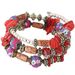 Bohemian Style Turquoise Shell Crystal Accessories Mixed With Multi-layer Beaded Temperament Elastic Bracelet_ipsvogv.com