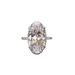 Cao Shi Silver Simple Goose Egg Shaped Zircon Women's Ring Luxury Wedding Bridal Handmade_ipsvogv.com