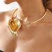 N12144 Exaggerated Poplar Leaf Three Dimensional Metal Wind Collar, Light Luxury, niche, high-end necklace for women_ipsvogv.com