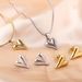New creative fashion glossy simple love necklace earrings set_ipsvogv.com