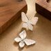 Fashionable And Super Fairy Set Diamond Zircon Drip Oil Butterfly For Women With A Sense Of Light Luxury, Sweet Silver_ipsvogv.com
