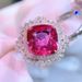 Cao Shi Fashion Color Treasure Luxury Simulation Red Zircon Ring High End Accessories_ipsvogv.com