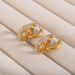 Women's Jewelry Stainless Steel K Gold Plated Zircon Ring Pendant Thick Earrings Fashionable And Versatile High End Temperament Earrings_ipsvogv.com