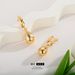 Geometric long copper plated real gold hollow water drop spherical pendant earrings simple advanced brushed texture earrings_ipsvogv.com