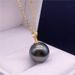 Large Round Natural Powder Pendant, Necklace, Women's Jewelry Gift, Chain, Gold Holder, White Pearl Silver Holder_ipsvogv.com