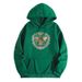 Men's Clothing sweatshirt moon bee print hooded back collar plus velvet sweatshirt_ipsvogv.com