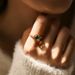 Zircon light luxury ring real gold electroplating color preserving metal texture French retro ring active temperament turquoise ring_ipsvogv.com