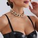 Punk Style Metal Striped Chain Necklace, Hip Hop Simple Personality Geometric Thick Necklace Women_ipsvogv.com