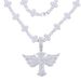 Men's Hip Hop Cross Pendant Necklace With Wing & Zircon Tennis Chain Cuban Link Silver Wing Cross Zircon Pendant Necklace Tennis Chain Men's Necklace_ipsvogv.com