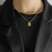 Fashion Polished Chain Men's Personalized Clavicle Chain Titanium Steel Square Brand Letter Splicing Stacked Clavicle Necklace_ipsvogv.com