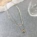 Simple Square Pendant Necklace For Women, Niche, Light Luxury, Cold Style, Hip Hop, High End Double Layer Clavicle Chain, Necklace Accessories_ipsvogv.com