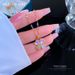 Titanium Steel 【 】 Aurora Four Leaf Flower Charm Micro Inlaid Diamond Necklace Women's Exquisite Style Ins Internet Red 【 】_ipsvogv.com
