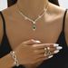 Gold Fashion OL Claw Chain Rhinestone Bridal Jewelry Full Diamond Tassel Necklace Earrings Bracelet Set_ipsvogv.com