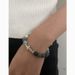 Jiage Colorful Volcanic Stone Round Bead Bracelet Cross Stitching Handmade Stainless Steel Accessories Trendy Men's_ipsvogv.com
