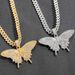 Men’s Jewelry Set Fashion Ins Style Hip Hop Alloy Butterfly Pendant Full Of Diamonds Men's Personality Ins Style Accessories_ipsvogv.com