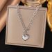 New Ins Simple Popular OT Buckle Smooth Surface Men's And Women's Titanium Steel Bracelet Versatile Heart Pendant_ipsvogv.com