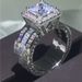 Alloy electroplating inlaid square zircon ring popular hand jewelry_ipsvogv.com