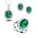 Women's Jewelry Set British Princess Sapphire Jewelry Necklace Earrings Ring Zircon Jewelry Set_ipsvogv.com