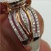 Unisex new micro diamond studded rose gold plated two tone ring luxury banquet engagement ring_ipsvogv.com
