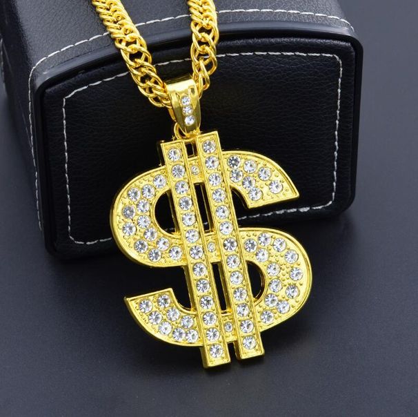 Wholesale Men's Euro Alphabet Punk Exaggerated Gold Silver Foreign Trade Jewelry Pendants, Necklaces, Hip Hop_ipsvogv.com