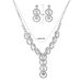Round Full Diamond Bridal Jewelry Set - Wedding Necklace & Earrings (Korean Style, High-End Sparkle)_ipsvogv.com