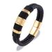 Cord Titanium Steel Couple Men's Double Layer Genuine Leather Woven Personality Magnetic Buckle Punk Bracelet Jewelry_ipsvogv.com