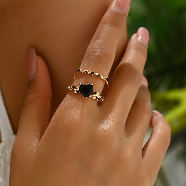 Simple, cute, niche design, love female personality, versatile, diamond studded, plain ring, sweet and high-end feeling,_ipsvogv.com