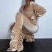 Women's Clothing autumn and winter sexy navel-baring long-sleeved top solid color micro-flared pants two-piece set_ipsvogv.com