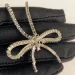 Paris B Brand Bowknot designer necklace for women gold geometry woman sweet bow knot chain choker shine nature diamond_ipsvogv.com
