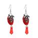 Gothic dark blood drop heart palm earrings female ins style creative design water drop ruby hand earrings_ipsvogv.com