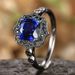 Sanjie 2025 New Ins Gun Black Ring Fashion Inlaid Blue Zircon Handmade For Women_ipsvogv.com