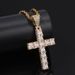Hip Hop Square Zircon Cross Necklace, European and American Punk Personality, Male and Female Couple Pendant Accessories_ipsvogv.com