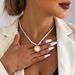 Simple Handmade Beaded 4mm Pearl Neck Chain Necklace Jewelry Women, Spice Girls Light Luxury High Sense_ipsvogv.com