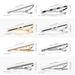 Dai Li's New Men's Business Tie Clip Set Enamel Gold Plated Silver Tie Clip Classic Black And White Striped Tie Clip_ipsvogv.com