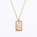 Electroplated Real Gold Retro Tarot TAROT With Diamond Oil Drop Square Necklace Female Ins High Praise Hot Model_ipsvogv.com