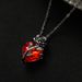 ins love rose necklace Gothic dark winding flower heart shaped clavicle chain Valentine's Day_ipsvogv.com