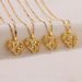 new products simple fashion hollow love flower 26 English letters diamond pendant necklace clavicle chain_ipsvogv.com