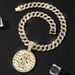 Hot Selling Full Diamond Dollar Round Brand Hollowed Out Pendant, Hip-hop, Men's Cool And Exaggerated Accessory_ipsvogv.com