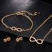 3PCS Jewellery Sets for Women Elegant Infinity Symbol Bracelet Earrings Studs Adjustable Necklace Set with Cubic Zirconia_ipsvogv.com