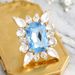 Opening Rhinestone Ring Bridal Bracelet Full Diamond Simple Retro All-match Square Ring_ipsvogv.com