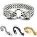 Men's stainless steel Wolf Head Franco Link Chain Bracelet Retro personality Wolf Head bracelet for both men and women_ipsvogv.com