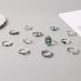 New Turquoise Crescent Carved Hollow 12 Piece Set Ring_ipsvogv.com