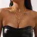 N8772 Multi layered Layered Necklace for Women Octagonal Star Drop Oil Love Element Neckchain Elegance Geometric Collar_ipsvogv.com