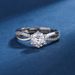 New Korean version of Mosang Stone Wrapping Ring, Women's Six Claw One Carat Interwoven Love Open Ring Handpiece_ipsvogv.com