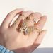 Hot Selling Diamond Inlaid Butterfly Index Finger Set Of 5 Pieces, Gold Star Moon Combination Set, Open Ring_ipsvogv.com