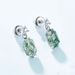 Natural Water Grass Agate Earrings S925 Silver Claw Inlaid Green Moss Earrings Retro Light Luxury Fashion_ipsvogv.com